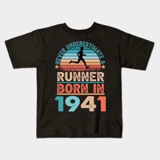 Runner born in 1944 80th Birthday Gift Running Dad Kids T-Shirt